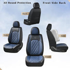 Coverado Seat Covers, Car Seat Cover Front Seats, Luxury Faux Leather Seat Cover, Black and Blue Seat Cover, Car Seats Protec