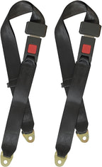 MOHEEN Universal Lap Seat Belt 2 Point Adjustable Safety Seat Belt for Go Kart, Club Golf Cart, 2 Pack in Black,48 Inch