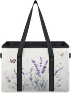Reusable Grocery Bags Heavy Duty Shopping Bags Foldable Large Tote Bags with Long Handles & Hard Bottom