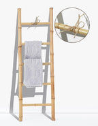 Bamboo Blanket Ladder for Living Room, Towel Clothes Quilt Plant Decorative Farmhouse Wall Leaning Display Ladder Shelf for B