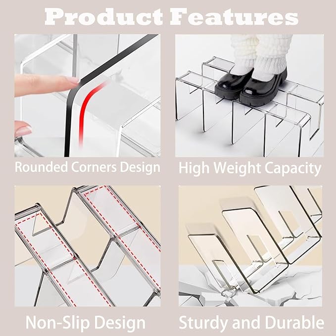 4 Pack Clear Acrylic File Organizer, Purse Organizer, File Sorter Desktop File Folder Organizer for Book, Envelopes, Mail, Do