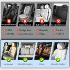 NS YOLO Leather Car Seat Covers,Universal Fit for Most Cars,SUVs and Sedans,Waterproof Luxury Leatherette Cushions, 2 Seats P
