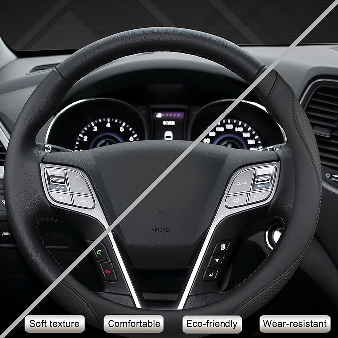 West Llama Customized Auto Car Steering Wheel Cover for Hyundai,Tucson,Sonata,Elantra,Santa Fe,Genesis,Sonata Hybrid,Azera,Ve