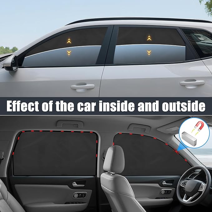 ZATOOTO Car Window Shades for Tucson 2021-2024, 4 Pcs Magnetic Car Window Covers - 100% Block Light Privacy Curtains, Side Window Sun Shade for Baby Breastfeeding, Sleeping, Camping