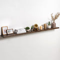 Fun Memories Solid Elm Wood Floating Shelves Set of 1-72 Inch Rustic Wall Shelves with Heavy-Duty Invisible Brackets - for Li