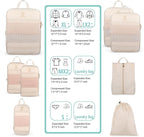Compression Packing Cubes for Travel, Bunnychill Portable Zipper Packing Cube for Cloting, Expandable Space Saver Storage Lug