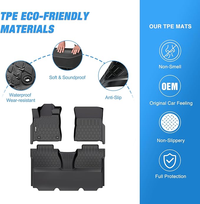 Nilight TPE Floor Mats for Toyota Tundra CrewMax Cab 2014 2015 2016 2017 2018 2019 2020 2021 All Weather Custom Fit Heavy Duty Floor Liners