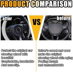 Bling Soft Leather Steering Wheel Cover, 15 Inch Colorful Rhinestones Auto Elastic Protector with Crystal Diamond for Women G