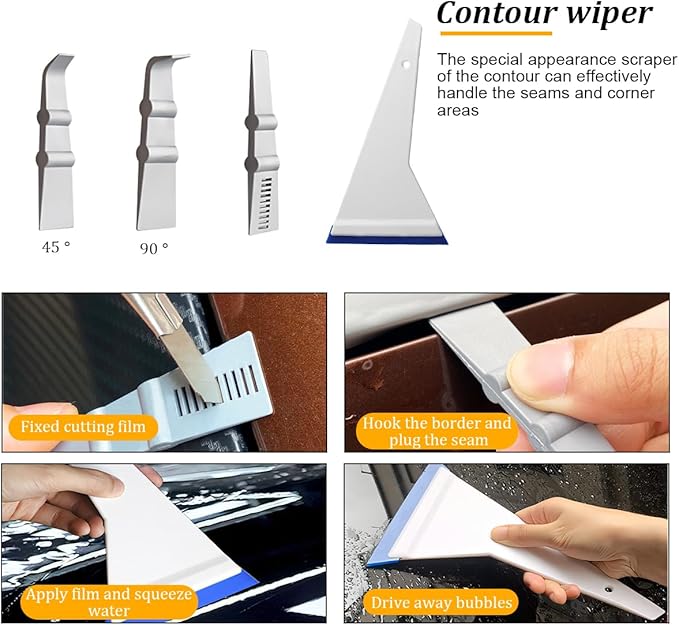 51PCS Car Window Tint Tools Kit, Vehicle Glass Protective Film Wrapping Set, Automotive Window Tinting Vinyl Wrap Installation Kit, Universal for Automobile RV Truck