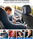 WONNIE Tablet Holder for Car, Upgraded iPad Holder for Car Mount Headrest, iPad Mount Back Seat for Kids with Anti-Slip Strap, Silicone Holding Net/Fits All 7-12.9'' Tablets