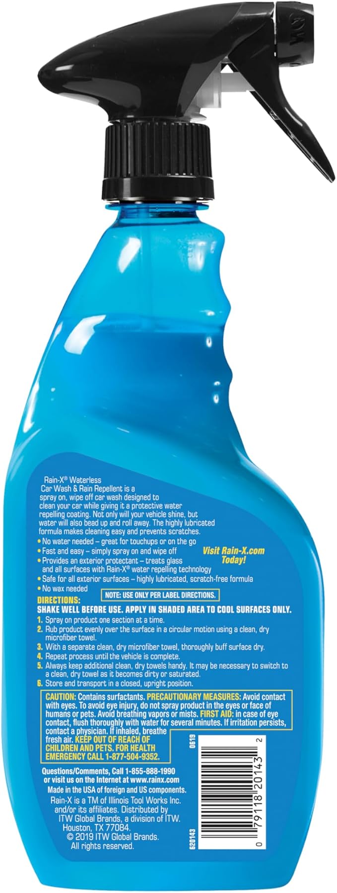 Rain-X 620143 Waterless Car Wash and Rain Repellent, 23 fl. oz. Rinseless Cleaner Spray for a Spot Free Finish, Perfect for Q