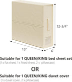SheetCube Bed Sheet Organizers and Storage 4 Pack, Foldable Linen Closet Organizer with Window and Label, Bedding Folder Stor