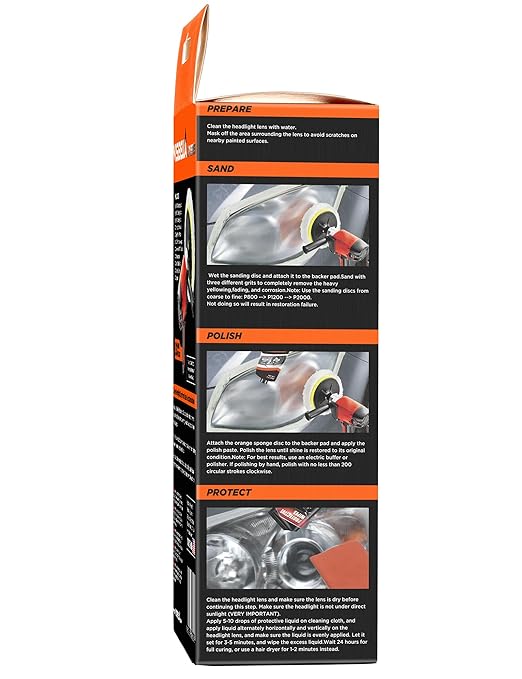 Auto Vehicle Headlight Restoration Kit, DIY Car Care Electric Repair Kit to Restore Oxidation Hazy Yellow Scratch for Headlig