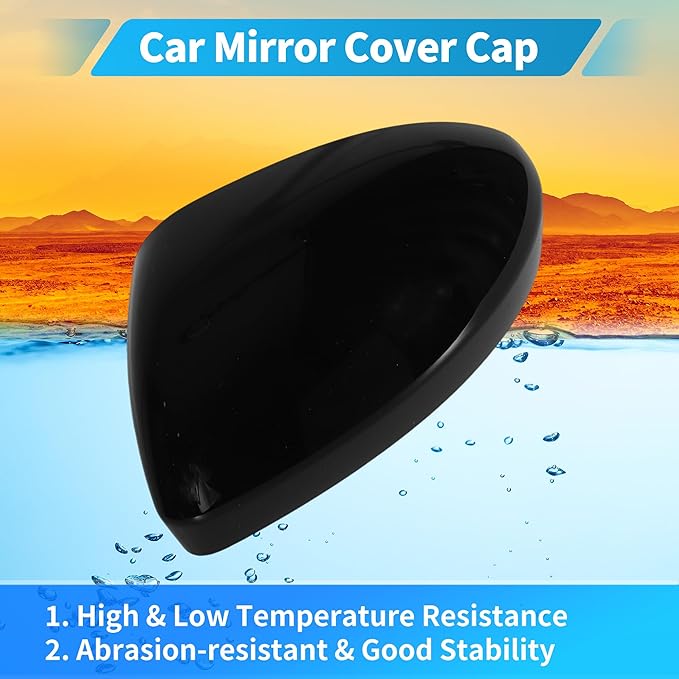 Motoforti Left Side Wing Mirror Cover for Nissan Altima 2019-2024, Car Rear View Mirror Cover Cap No.963746CA9A, Car Exterior Door Side Rearview Mirror Cap Mirror Housing, Glossy Black