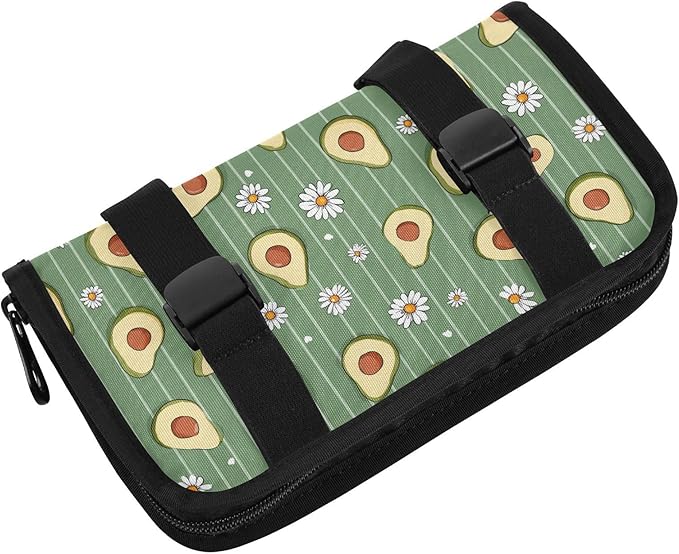 Car Tissue Holder Car Visor Organizer Tissue Box Holder for Car Sun Visor Organizer with Car Vehicle Accessories Essentials Interior for Women Men Green Striped Avocados and Daisies