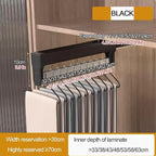 Pull-out clothes rail, Extendable Pull Out Closet Rod, Wardrobe Hanger with Sliding Rail, Wardrobe pull out clothes hanger, B