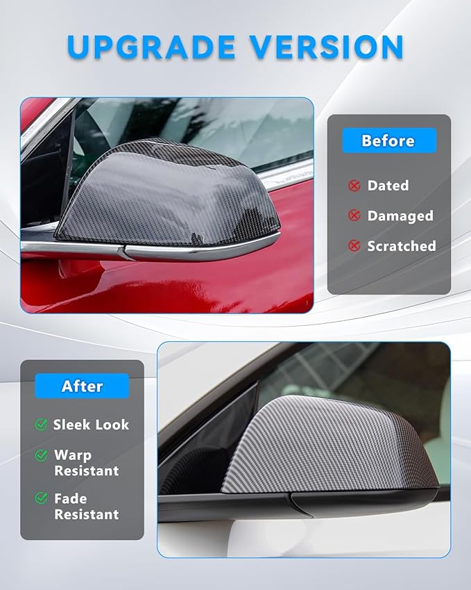 Mirror Bottom Cover for Tesla Model Y 2018-2025, Left Driver Side Rearview Mirror Lower Base Caps, Tesla Model Y Mirrors Cover Bottom Trim Replacement Accessories, Left