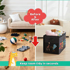 Large Toy Box, 83L Sturdy Collapsible Storage with Lid, 25"x13"x16" Kids Storage Organizer, Toy Chest Bin Baskets for Boys Gi