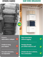 Hanging Closet Organizer with Drawers, 4 Tier Metal Closet Organizers and Storage with 4 Hanging Hooks 4 S-Hooks for Wardrobe