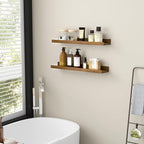 Picture Ledge Wall Shelves 24 inch Width Set of 2, Solid Pine Wood Rustic Floating Ledge Shelves for Wall for Kids' Room Bedr