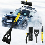 34" Extendable Ice Scraper and Snow Brush for Car Windshield, 360° Rotating (R002)