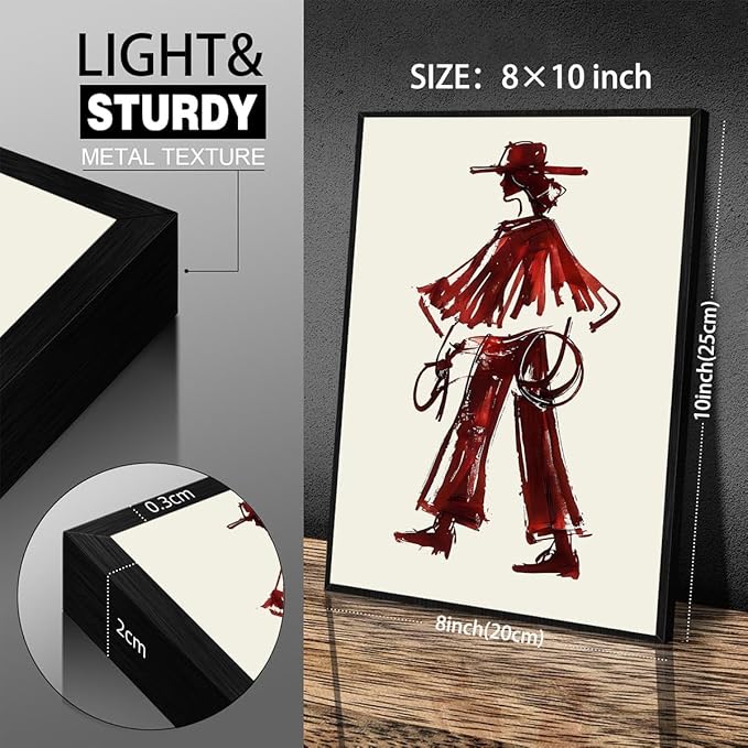 Vintage Western Cowboy Black Framed Wall Art Decor Red Wine Cowgirl Posters Burgundy Cowgirl Prints Midwest Rustic Cowboy Pai