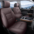 Coverado Chevy Silverado Seat Covers, Leather Car Seat Covers Custom Fit for Chevy Silverado GMC Sierra 2014-2018 1500, 2015-