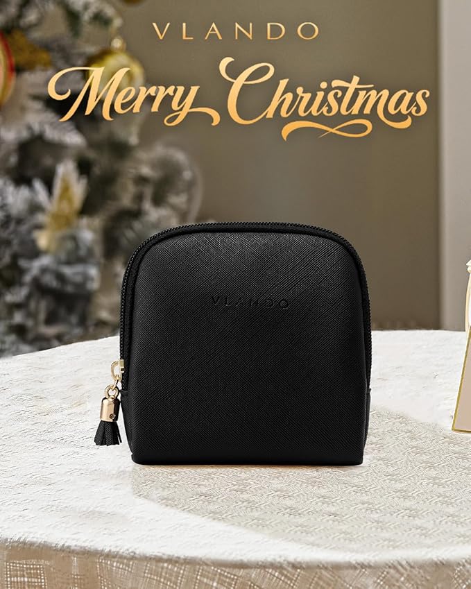 VLANDO Small Jewelry Travel Case,Travel Essentials for Women,Jewelry Pouch Bags with Zipper,Velvet Jewelry Organizer Storage 