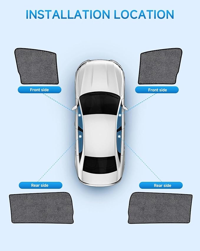 Car Window Shades for Honda Odyssey(2022-2025), 4-Pack Rear Window Sun Shades for Baby – Breathable Mesh, UV & Heat Blocker, Privacy Protection for Camping, Travel, Sleep & Nursing