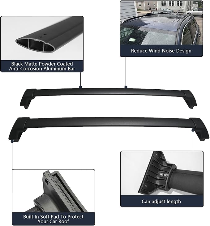 Roof Rack Cross Bars for 2023 2024 2025 2026 Honda CR-V CRV & CR-V Hybrid with Side Rails, Aluminum Crossbar Luggage Rack for Rooftop Cargo Carrier Bag Kayak Canoe Bike Snowboard Skiboard