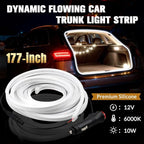 DIBMS 177" Magnetic Induction Dynamic Flowing LED Car Trunk Light Strip, Universal Flexible IP65 Waterproof Cuttable Silicone 12V Interior Ambient Lighting for Cars SUVs Vans White