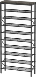 YATINEY 10 Tier Shoe Rack, Large Capacity Shoe Storage Organizer Holds 40 Pairs, Sturdy and Stable, for Entryway, Hallway, Cl