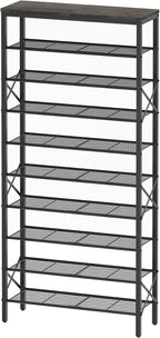 YATINEY 10 Tier Shoe Rack, Large Capacity Shoe Storage Organizer Holds 40 Pairs, Sturdy and Stable, for Entryway, Hallway, Cl
