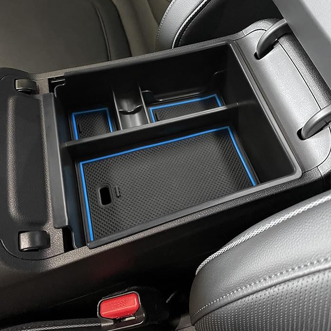 Center Console Organizer Compatible with 2022-2024 Hyundai Tucson & Santa Cruz 2022-2026 Interior Accessories Armrest Storage Box Insert Tray (Not for 2025 Limited/Hybrid/Plug-in Hybrid) Blue
