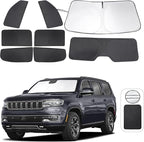 TINGLU Window Shades for Jeep Wagoneer 2022-2024 (NOT for Grand Wagoneer) Accessories Car Side Full Windows Rear Triangular Windshield Sun Shade Sun UV Rays & Privacy Protection for Camping 8PCS