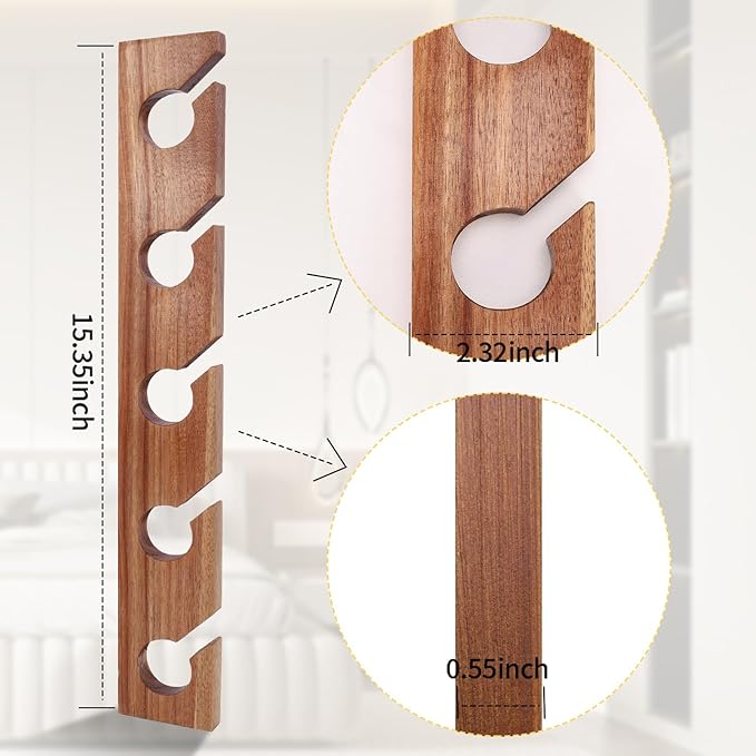 3 Pack Wooden Hat Rack, Hat Organizer with Hat Shaper Insert – Space-Saving Baseball Cap Display Stand for Wall in Bedroom, C