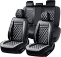 Huidasource Seat Cover 5 Layers, Car Seat Covers Full Set Faux Leather, Seat Covers for SUV, Side Open Design Airbag Pops Out