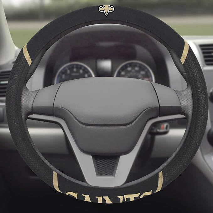 FANMATS NFL Unisex-Adult Embroidered Steering Wheel Cover