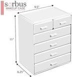 Sorbus Acrylic Makeup Organizer - Organization and Storage Case for Cosmetics Make Up & Jewelry - Large Makeup Organizer for 