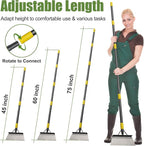 Garden Flat Shovel Scraper: 60" Metal Snow Ice Scraper, Adjustable Handle, Multifunctional Floor Scraper for Weed Cleaning Edging Trenching & Removing Snow Ice Dirty Moss