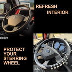 PINCTROT XL Size 17.5-18 in Race Grip Steering Wheel Cover for Semi Truck, Fits RV, Big Rig Trucker, 18 Wheeler and Classic Cars, Anti-Slip Silicone Perforated Design 17.5-18 Inch (Racing White)