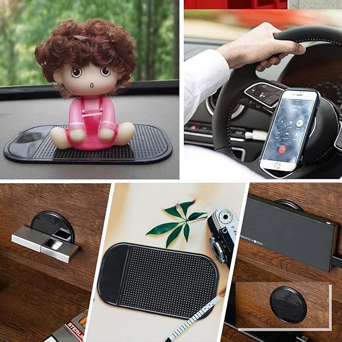 10pack Removable Silicone Sticky Anti-Slip Gel Pads Magic Gel Mat Stick to Car Dashboard Glass Mirrors Metal Tile Wall Kitche