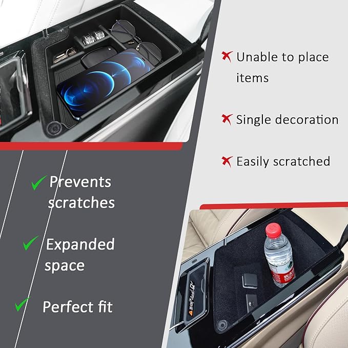 MARCHFA Center Console Organizer Tray Compatible for 2023 2024 2025 2026 Cadillac Lyriq Accessories Armrest Storage Box Middle Console Insert Holder