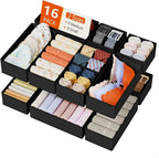 DIMJ Drawer Organizer Clothes Storage - 16 Pack Baby Dresser Organizer for Nursery, Foldable Drawer Dividers for Bedroom Clos