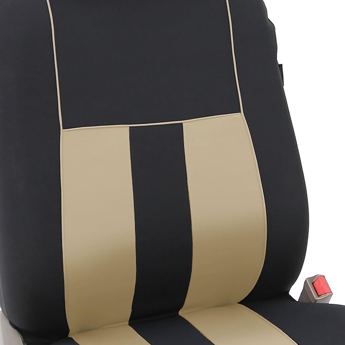 FH Group Car Seat Cover Front Set Striking Striped Car Seat Covers with Front Seat Covers and Rear Split Bench, Universal Fit