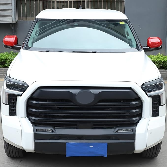 2PCS Side Door Mirror Cover for Toyota Tundra 2022-2025/ Sequoia 2023-2025, Car Exteror Rear View Mirror Housing Protector Cover Cap (Only for versions with turn signals) (Red)