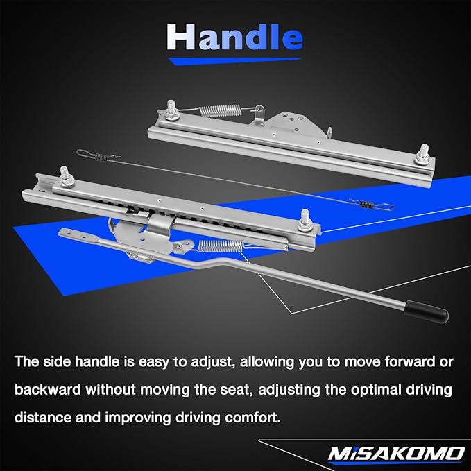 Universal Adjustable Seat Slider, Dual Locking Rails Brackets Kit Compatible with Bucket Seat
