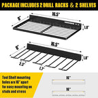 MOOMSINE Power Tool Organizer Wall Mount, Heavy Duty Tool Organizers and Storage, Cordless Drill Holder and Battery Shelf, Me