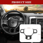 Hoolcar Interior Steering Wheel Cover ABS Trim for 2010-2017 Dodge RAM 1500 Accessories, Carbon Fiber