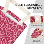 Car Garbage Can, Seat Back Hanging Cute Car Trash Can Bag, Car Organizer and Storage Bag for Travelling, Outdoor Cute Pink Leopard
